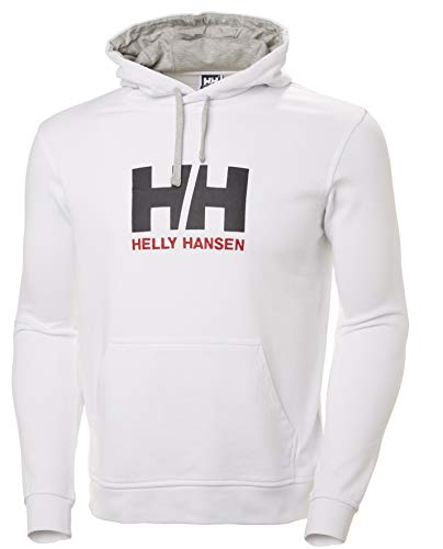 Helly Hansen HH Logo Hoodie Sudadera con Capucha, Hombre, Blanco, L