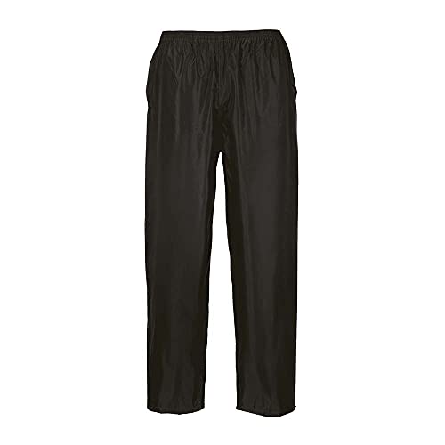 Portwest Pantalones Para Lluvia Classic, Tamaño: M, Color: Negro, S441BKRM