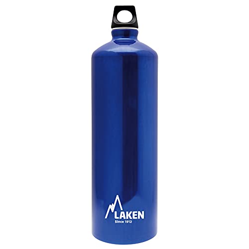 LAKEN Futura Botella de Agua, Cantimplora de Aluminio Boca Estrecha 1L, Azul