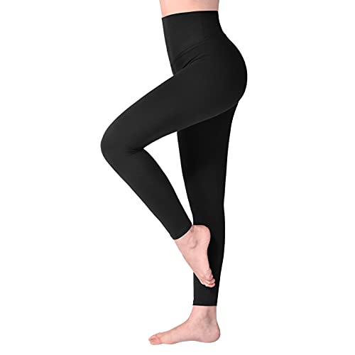 SINOPHANT Leggins Mujer, Pantalon Yoga Mujer, Mallas Deporte Mujer, Leggings Mujer Suaves Elásticos de Cintura Alta Tallas Grandes, Pilates XXL #1 Piezas Negro