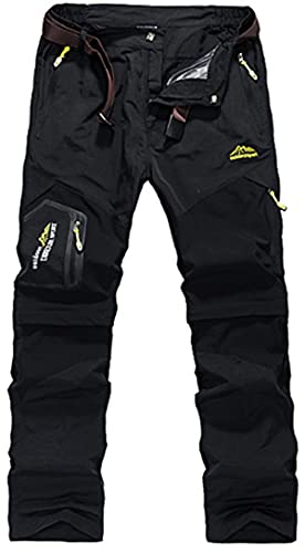 NXDRS Pantalones de trekking para hombre, impermeables, de secado rápido, transpirables, para exteriores, monos, Negro , large