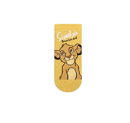 WAY2BB – Calcetines altos amarillo extensible para adultos Disney Simba el Rey León 35 a 42 – Idea de regalo de Navidad – Regalo de cumpleaños divertido y original, amarillo, 35-42
