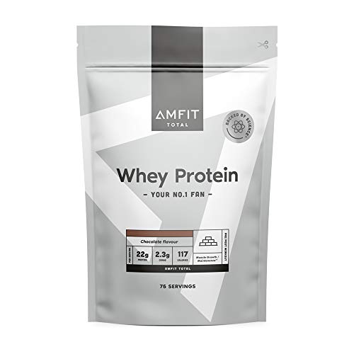 Marca Amazon - Amfit Nutrition Proteína de Suero de Leche en Polvo, Chocolate, 75 porciones, 2.27 kg (Paquete de 1)