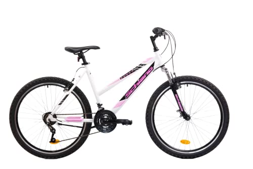 F.lli Schiano Range 26 '', Bicicleta Montaña, Mujer, Blanco-Rosa