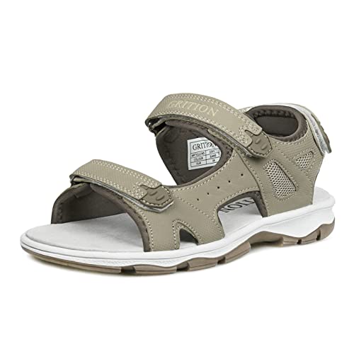 GRITION Sandalia de senderismo mujer, cómoda sandalia de senderismo al aire libre de verano con punta abierta, zapato de agua ligero y cómodo