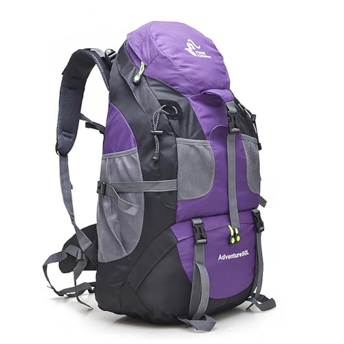 50L Mochila de senderismo ligera y resistente al agua, mochila de deporte al aire libre, bolsa de viaje para escalar, acampar, viajar