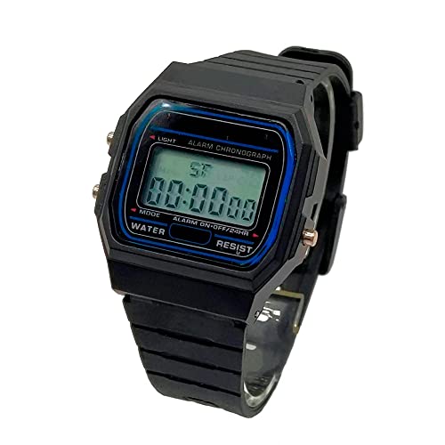 BDM Reloj de Pulsera Digital clásico Casiopea Negro para Hombre y Mujer, niño y niña con Alarma. Regalo de cumpleaños