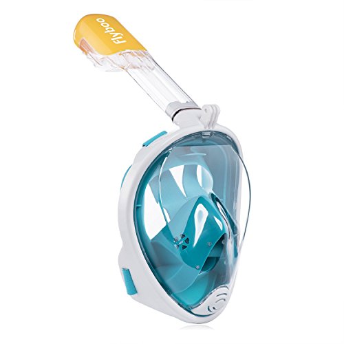 Máscara de Snorkel,180 °Vista Máscara de Buceo con diseño panorámico de Cara Completa GoPro Compatible Máscara de Buceo con tecnología Anti-Niebla y Anti-Fugas para Adultos y niños (Verde,XS)
