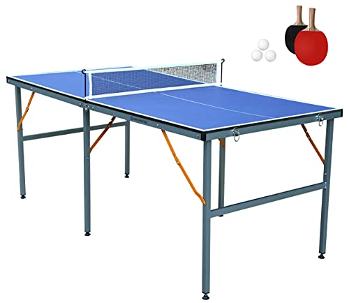 NORTHERN STONE Mesa de Ping Pong Plegable de 6 pies para Juegos Familiares al Aire Libre e Interiores