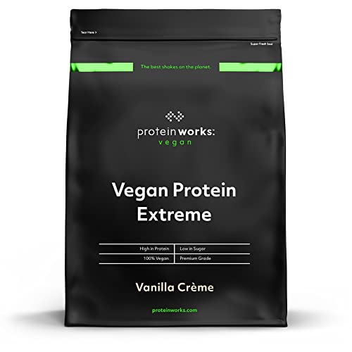 Protein Works - Proteína Vegana Extreme - 100% A Base De Plantas - Mezcla De 5 Proteínas - Proteína Vegetal En Polvo - 57 Licuados - Crema De Vainilla - 2kg