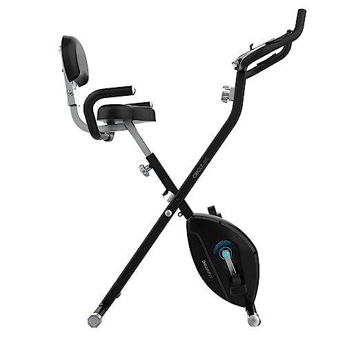 Cecotec Bicicleta Estática Plegable con Respaldo DrumFit X-Bike Neo Pro. Pantalla LCD, Resistencia Magnética Variable, Sillín Confort y Agarres Laterales, Soporte para tablet y Ruedas