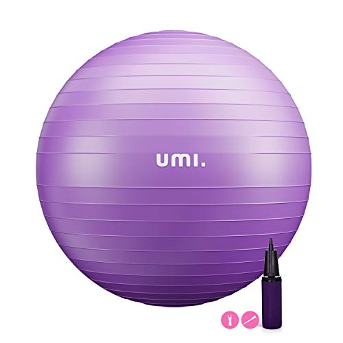 Amazon Brand - Umi - Pelota de Ejercicio Gym Ball para Fitness, Yoga, Pilates, Sentarse, Talla L (58-65cm)