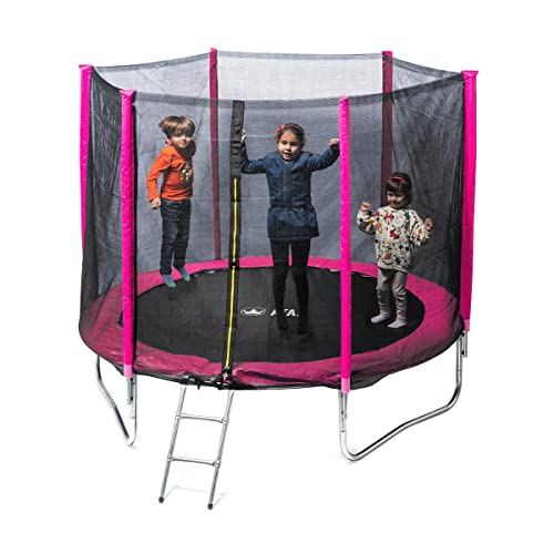 Cama elástica Infantil 250 - Rosa - Trampolín para niños y niñas con Red de Seguridad Ideal para Exterior