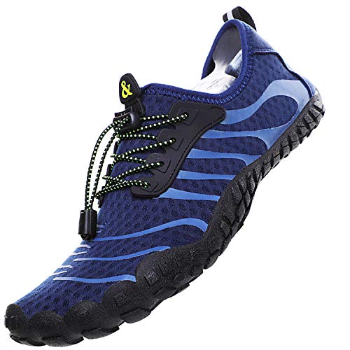 Lvptsh Zapatos de Agua para Hombre Zapatos de Playa Zapatillas Minimalistas de Barefoot Secado Rápido Calcetines de Piel Descalza Escarpines de Verano Deportes Acuáticos,Azul,EU40
