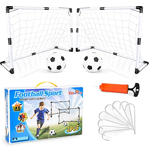 Dreamon Juego de 2 Puertas de Fútbol Infantil Portería de Fútbol y Bolas interactiva Juguetes Niños 4 5 6 7 8 años