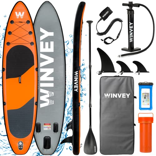 Tabla Paddle Surf Hinchable - 320 * 76 * 15 cm y 150kg de Soporte - Stand Up Board Premium - para Paddel Surf con Todos los Accesorios (Naranja)