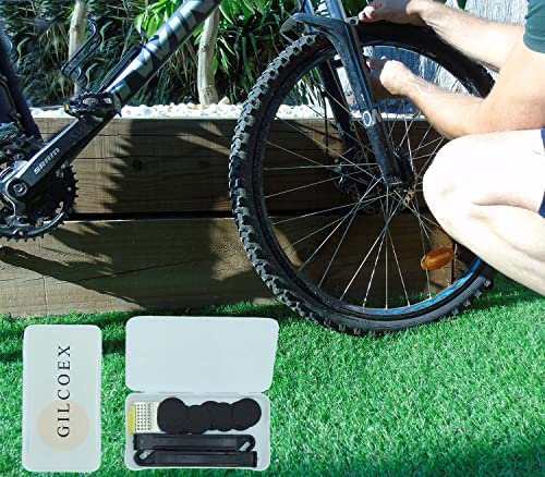 Parches Autoadhesivos Bicicleta - Kit pinchazos Bici - Parches de reparación de Bicicletas sin Pegamento - para Todo Tipo de bicis